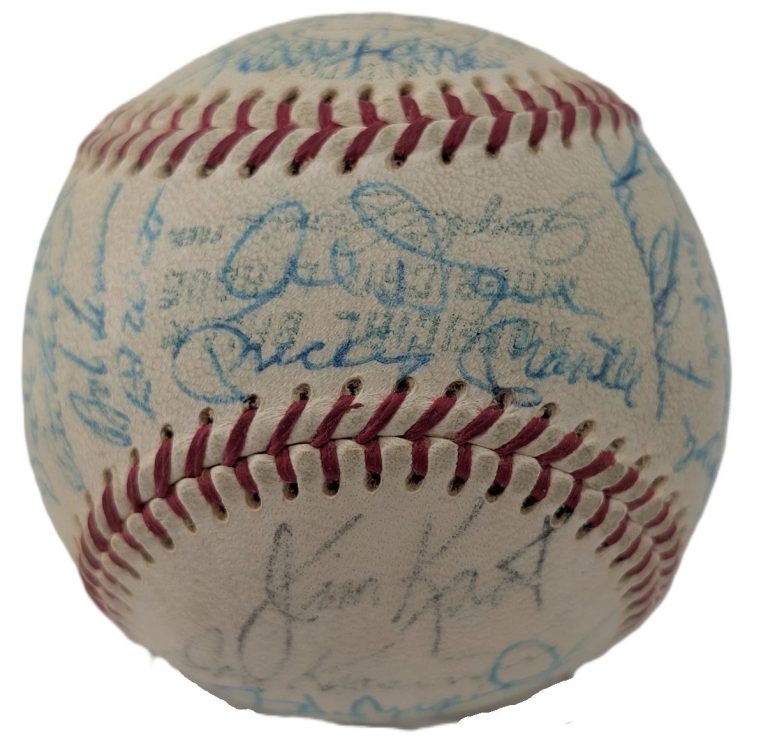 Mickey Mantle Stengel Santo Robinson Musial Signed OAL Cronin 1960s Baseball JSA