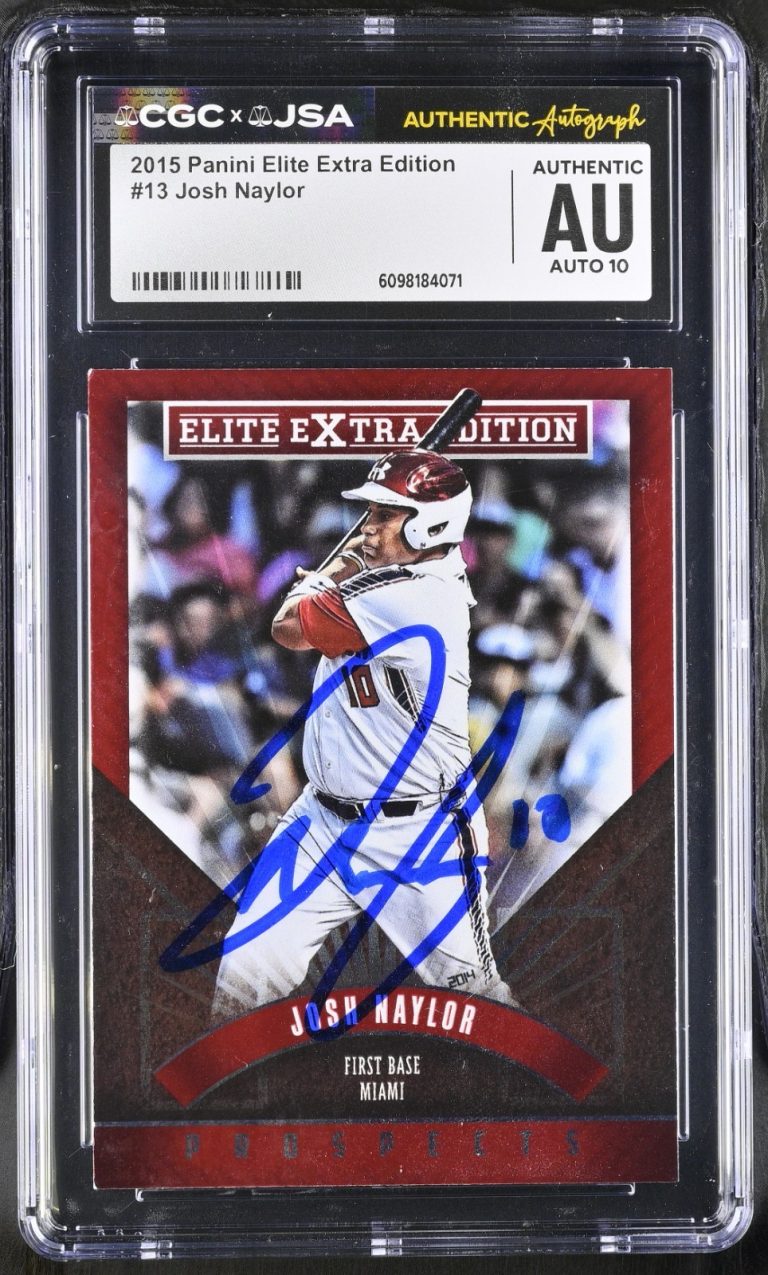 JOSH NAYLOR SIGNED 2015 PANINI ELITE EXTRA ROOKIE CARD #13 CGC AU JSA 10 AUTO