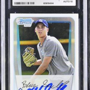 BLAKE SNELL SIGNED 2011 BOWMAN CHROME REFRACTOR CARD #BDPP52 CGC AU JSA 10 AUTO