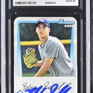 BLAKE SNELL SIGNED 2011 BOWMAN DRAFT ROOKIE CARD #BDPP52 CGC AU JSA 10 AUTO