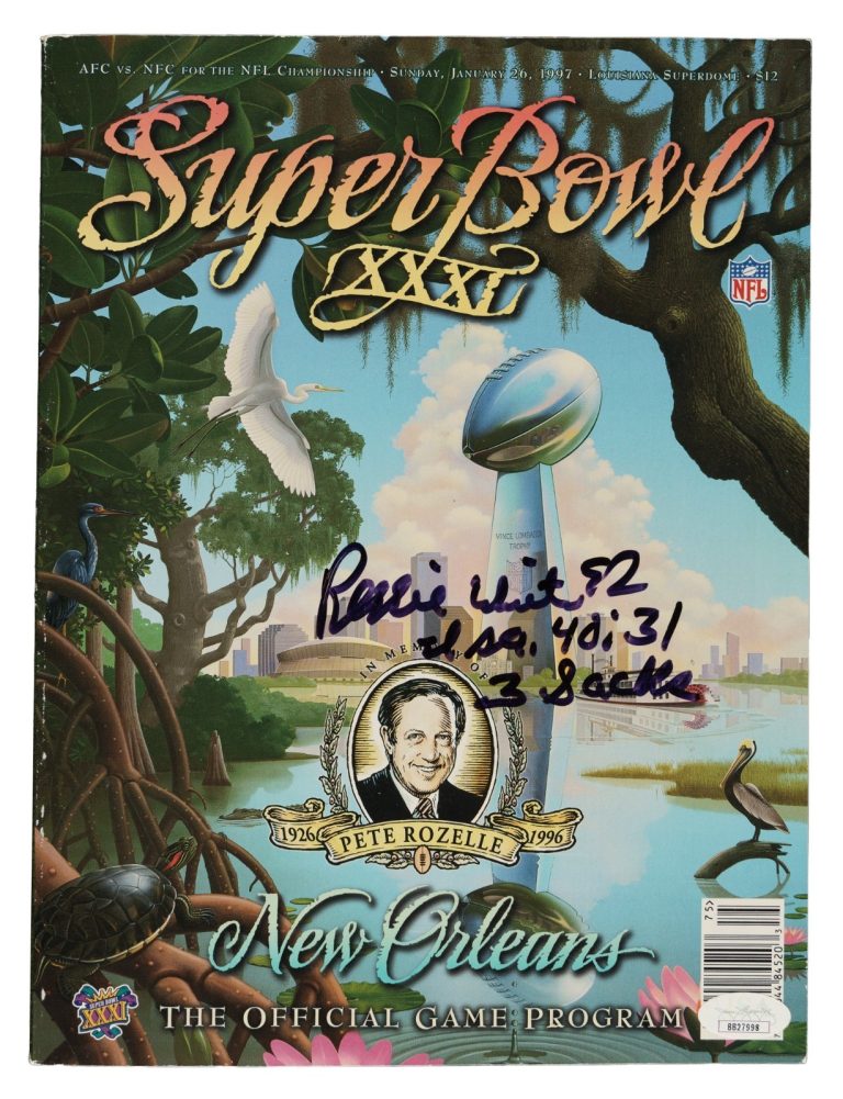 Reggie White Signed 3 Sacks Inscribed Super Bowl XXXI Program Packers JSA