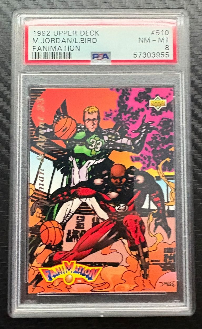 1992 Upper Deck #510 Michael Jordan Larry Bird Fanimation PSA 8