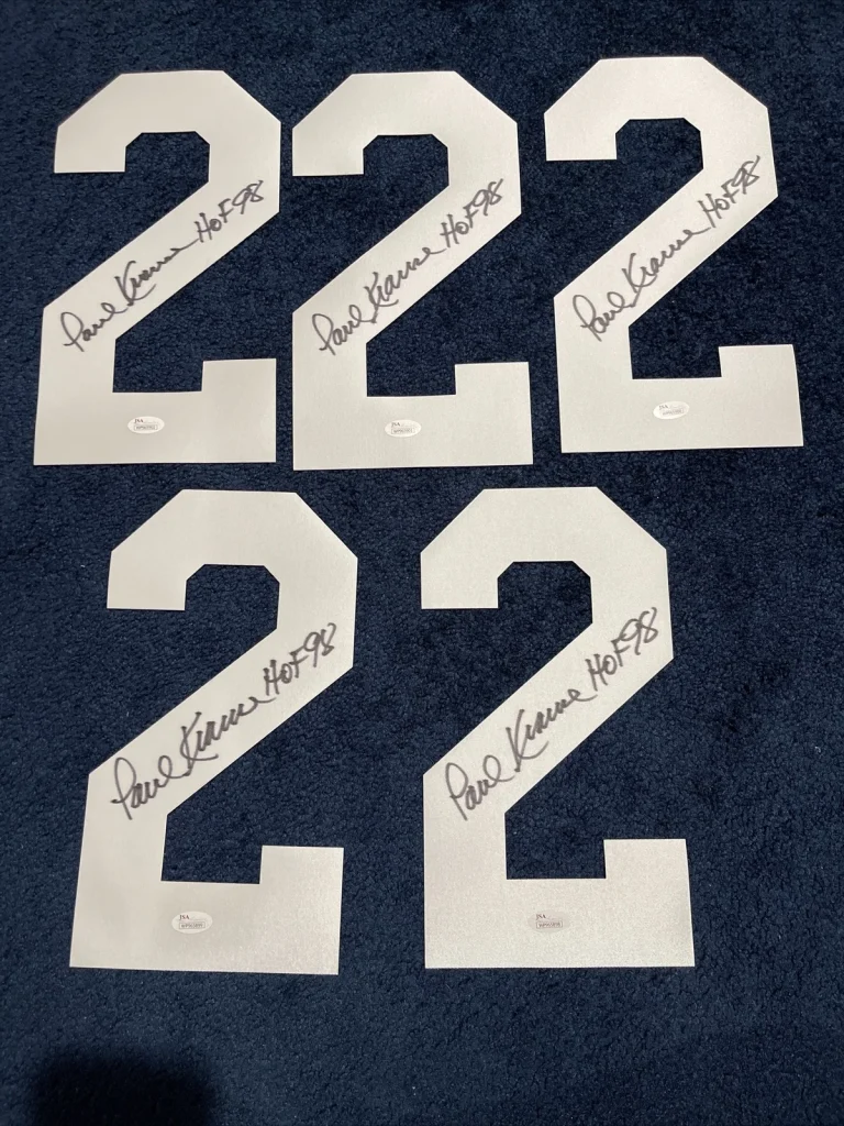 Lot Of 5 Paul Krause AUTOGRAPHED Vikings FOOTBALL JERSEY NUMBER “2” JSA W HoF