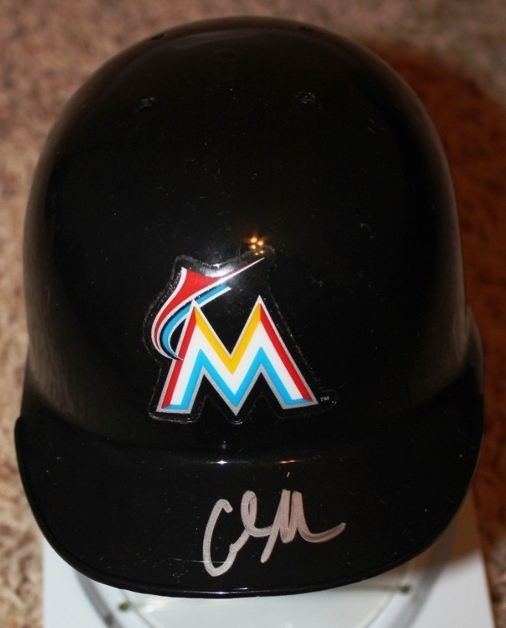COLIN MORAN SIGNED MIAMI MARLINS MINI HELMET COA