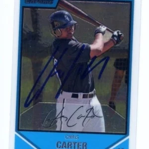 CHRIS CARTER SIGNED 2007 BOWMAN CHROME ROOKIE CARD AUTO