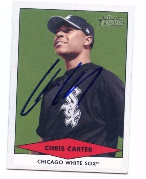CHRIS CARTER SIGNED 2007 BOWMAN HERITAGE ROOKIE CARD AUTO