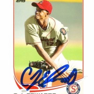 CARL EDWARDS CJ SIGNED 2013 TOPPS DEBUT ROOKIE CARD CHICAGO CUBS AUTO B
