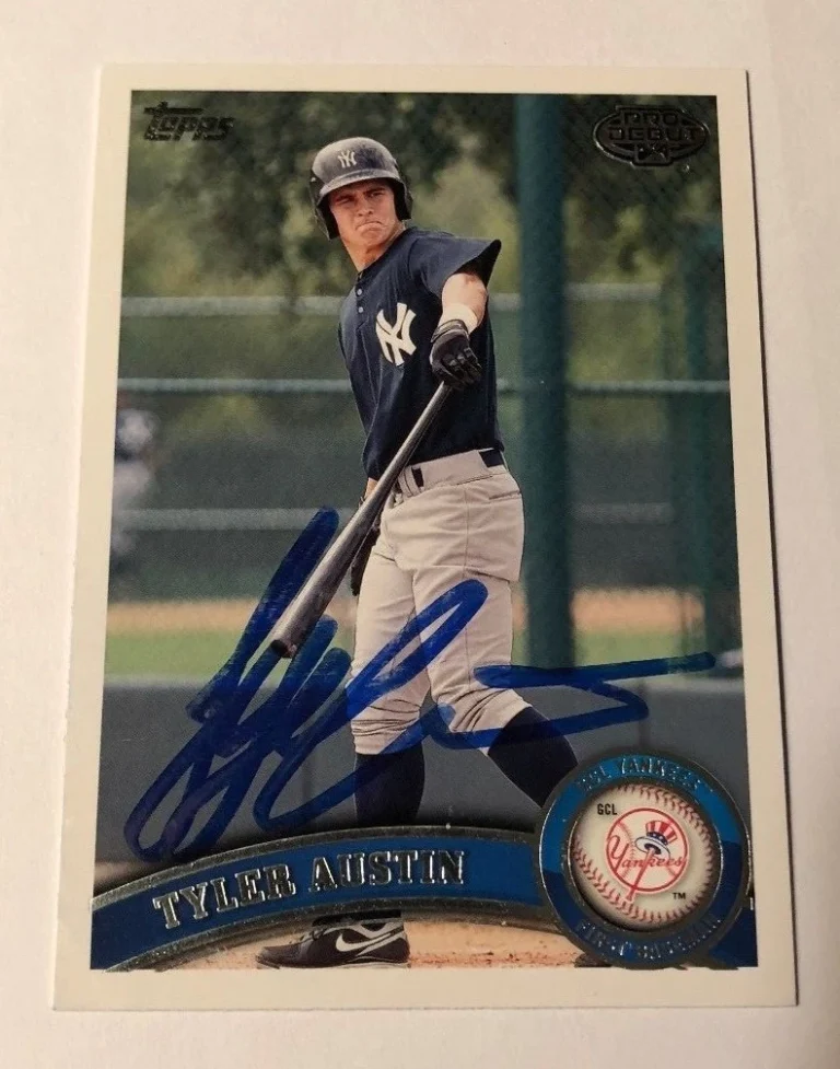 TYLER AUSTIN SIGNED 2011 TOPPS PRO DEBUT ROOKIE CARD AUTO
