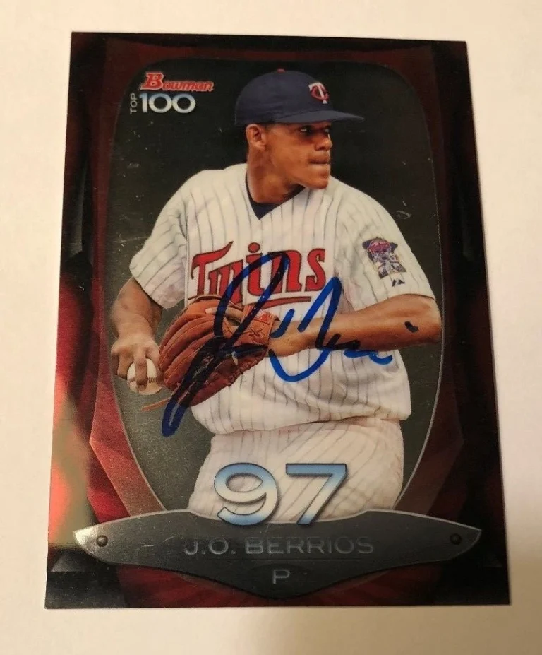 JOSE BERRIOS SIGNED 2013 BOWMAN 100 PROSPECT ROOKIE CARD AUTO