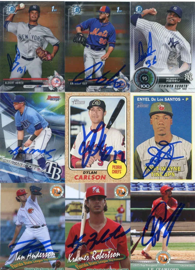 ENYEL DE LOS SANTOS SIGNED 2016 TOPPS HERITAGE MINORS ROOKIE CARD AUTO