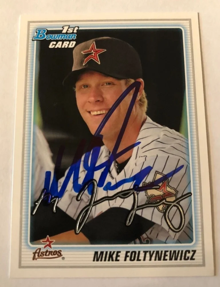 MIKE FOLTYNEWICZ SIGNED 2010 BOWMAN DRAFT ROOKIE CARD AUTO