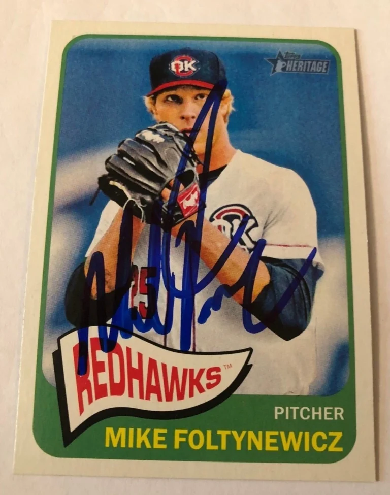 MIKE FOLTYNEWICZ SIGNED 2014 TOPPS HERITAGE MINORS ROOKIE CARD AUTO