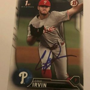 COLE IRVIN SIGNED 2016 BOWMAN DRAFT PROSPECT ROOKIE CARD AUTO