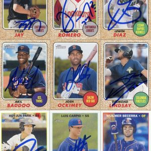 LEWIN DIAZ SIGNED 2017 TOPPS HERITAGE MINORS ROOKIE CARD AUTO