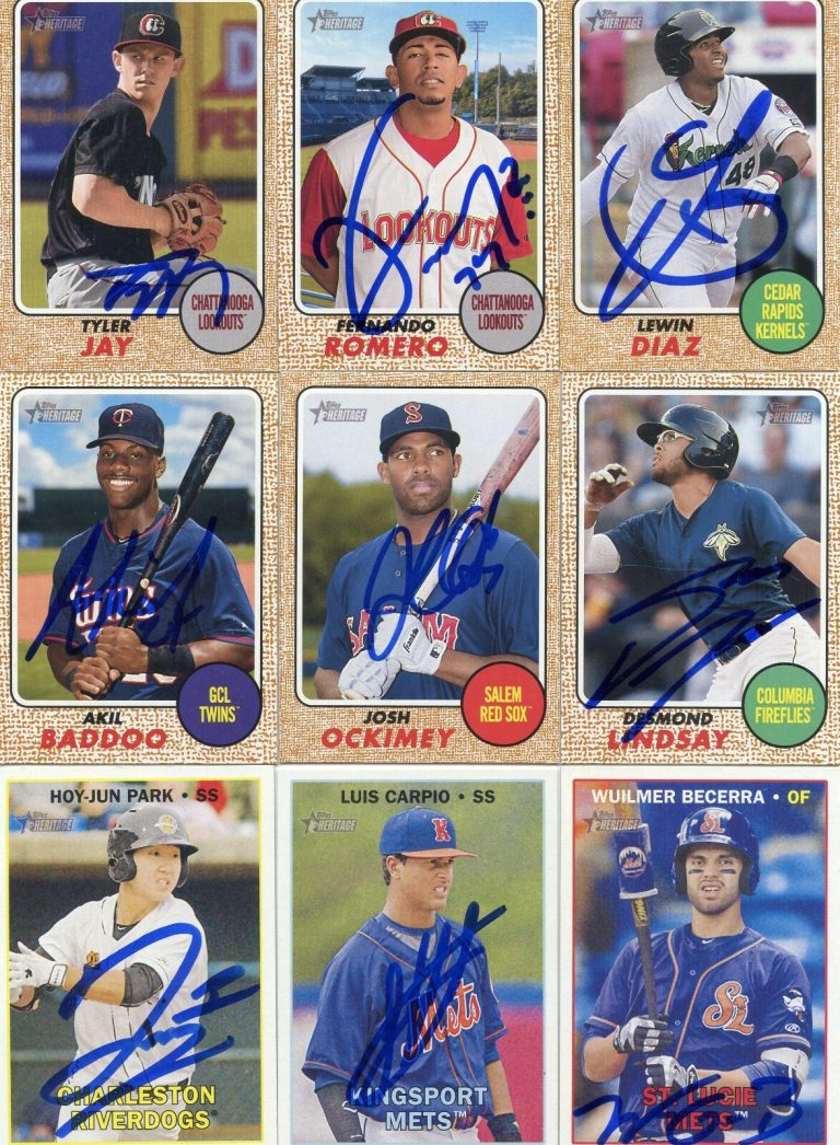 LEWIN DIAZ SIGNED 2017 TOPPS HERITAGE MINORS ROOKIE CARD AUTO