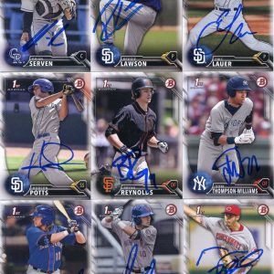HUDSON POTTS SIGNED 2016 BOWMAN DRAFT PROSPECT ROOKIE CARD AUTO