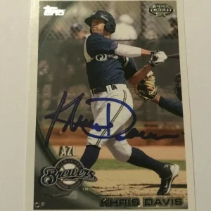 KHRIS DAVIS SIGNED 2010 TOPPS PRO DEBUT PROSPECT ROOKIE CARD AUTO