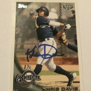 KHRIS DAVIS SIGNED 2010 TOPPS PRO DEBUT PROSPECT ROOKIE CARD AUTO