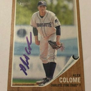 ALEX COLOME SIGNED 2011 TOPPS HERITAGE MINORS PROSPECT ROOKIE CARD AUTO