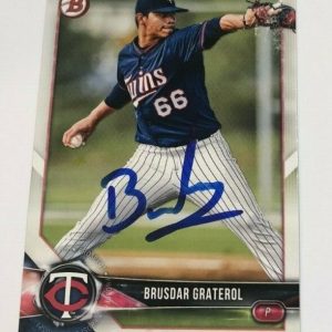 BRUSDAR GRATEROL SIGNED 2018 BOWMAN DRAFT PROSPECT ROOKIE CARD AUTO
