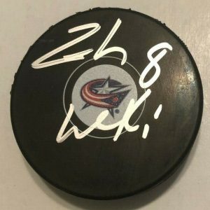 ZACH WERENSKI SIGNED COLUMBUS BLUE JACKETS HOCKEY PUCK W/ CASE COA