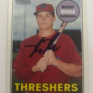 MICKEY MONIAK SIGNED 2018 TOPPS HERITAGE MINORS PROSPECT ROOKIE CARD AUTO