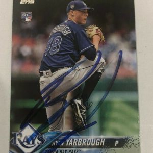 RYAN YARBROUGH SIGNED 2018 TOPPS BASEBALL ROOKIE CARD AUTO