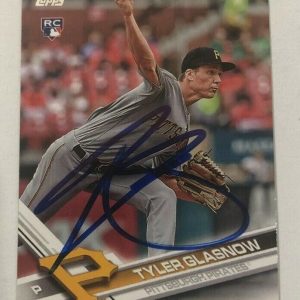 TYLER GLASNOW SIGNED 2017 TOPPS BASEBALL ROOKIE CARD AUTO