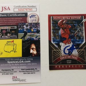 CRISTIAN PACHE SIGNED 2015 ELITE EXTRA PROSPECT ROOKIE CARD BRAVES JSA COA AUTO