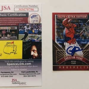 CRISTIAN PACHE SIGNED 2015 ELITE EXTRA PROSPECT ROOKIE CARD BRAVES JSA COA AUTO
