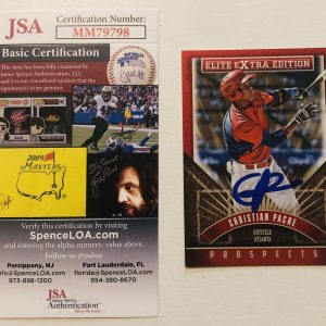 CRISTIAN PACHE SIGNED 2015 ELITE EXTRA PROSPECT ROOKIE CARD BRAVES JSA COA AUTO
