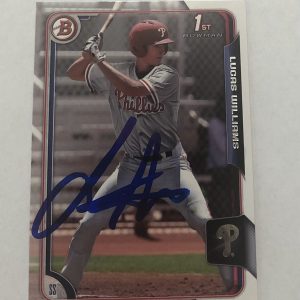 LUCAS WILLIAMS SIGNED 2015 BOWMAN DRAFT PROSPECT ROOKIE CARD PHILLIES  LUKE AUTO