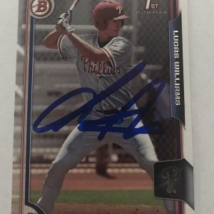 LUCAS WILLIAMS SIGNED 2015 BOWMAN DRAFT PROSPECT ROOKIE CARD PHILLIES  LUKE AUTO