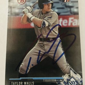 TAYLOR WALLS SIGNED 2017 BOWMAN DRAFT PROSPECT ROOKIE CARD RAYS AUTO
