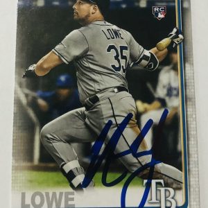NATE LOWE SIGNED 2019 TOPPS UPDATE ROOKIE CARD RANGERS RAYS AUTO