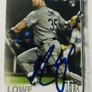 NATE LOWE SIGNED 2019 TOPPS UPDATE ROOKIE CARD RANGERS RAYS AUTO