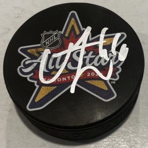 VINCENT TROCHECK SIGNED NEW YORK RANGERS 2024 ALL STAR HOCKEY PUCK W/ CASE COA
