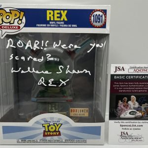 WALLACE SHAWN SIGNED REX POP FUNKO FIGURE TOY STORY BOX LUNCH DELUXE JSA COA