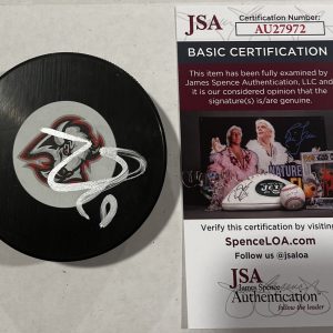 ZACH BENSON SIGNED BUFFALO SABRES HOCKEY PUCK W/ CASE JSA COA