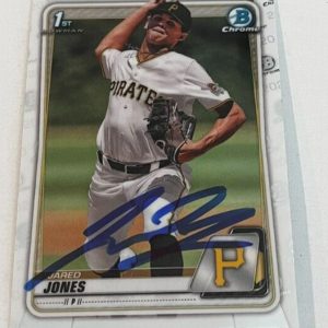 JARED JONES SIGNED 2020 BOWMAN CHROME DRAFT PROSPECT BASEBALL CARD AUTO