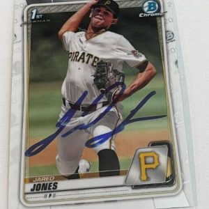 JARED JONES SIGNED 2020 BOWMAN CHROME DRAFT PROSPECT BASEBALL CARD AUTO