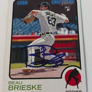 BEAU BRIESKE SIGNED 2022 TOPPS HERITAGE BASEBALL CARD AUTO