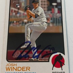 JOSH WINDER SIGNED 2022 TOPPS HERITAGE BASEBALL CARD AUTO
