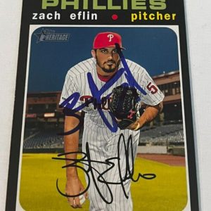 ZACH EFLIN SIGNED 2020 TOPPS HERITAGE BASEBALL CARD AUTO