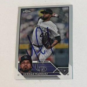 GERMAN MARQUEZ SIGNED 2023 TOPPS CHROME BASEBALL CARD AUTO