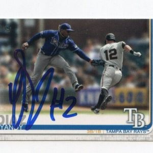 YANDY DIAZ SIGNED 2019 TOPPS BASEBALL CARD AUTO