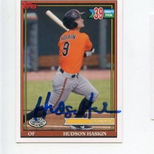 HUDSON HASKIN SIGNED 2021 TOPPS PRO DEBUT BASEBALL CARD AUTO