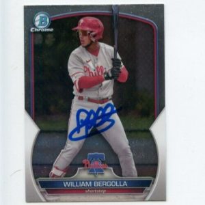 WILLIAM BERGOLLA SIGNED 2023 BOWMAN CHROME CARD AUTO
