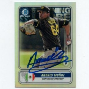 ANDRES MUNOZ SIGNED 2020 BOWMAN CHROME SPANNING THE GLOBE CARD AUTO
