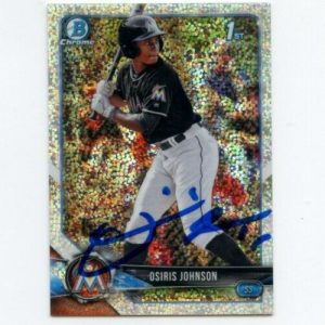 OSIRIS JOHNSON SIGNED 2018 BOWMAN CHROME DRAFT SPARKLE CARD AUTO